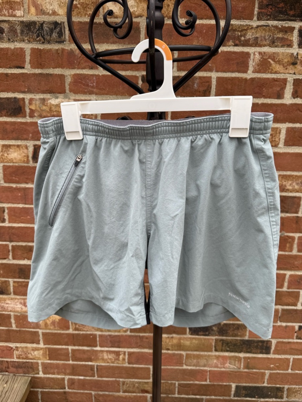 Patagonia Women's Light Sage Athletic Shorts with Zip Pocket